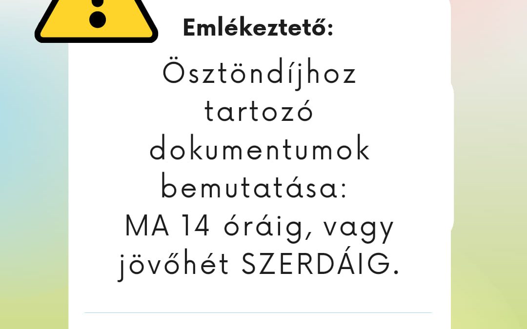 Ösztöndíj emlékeztető