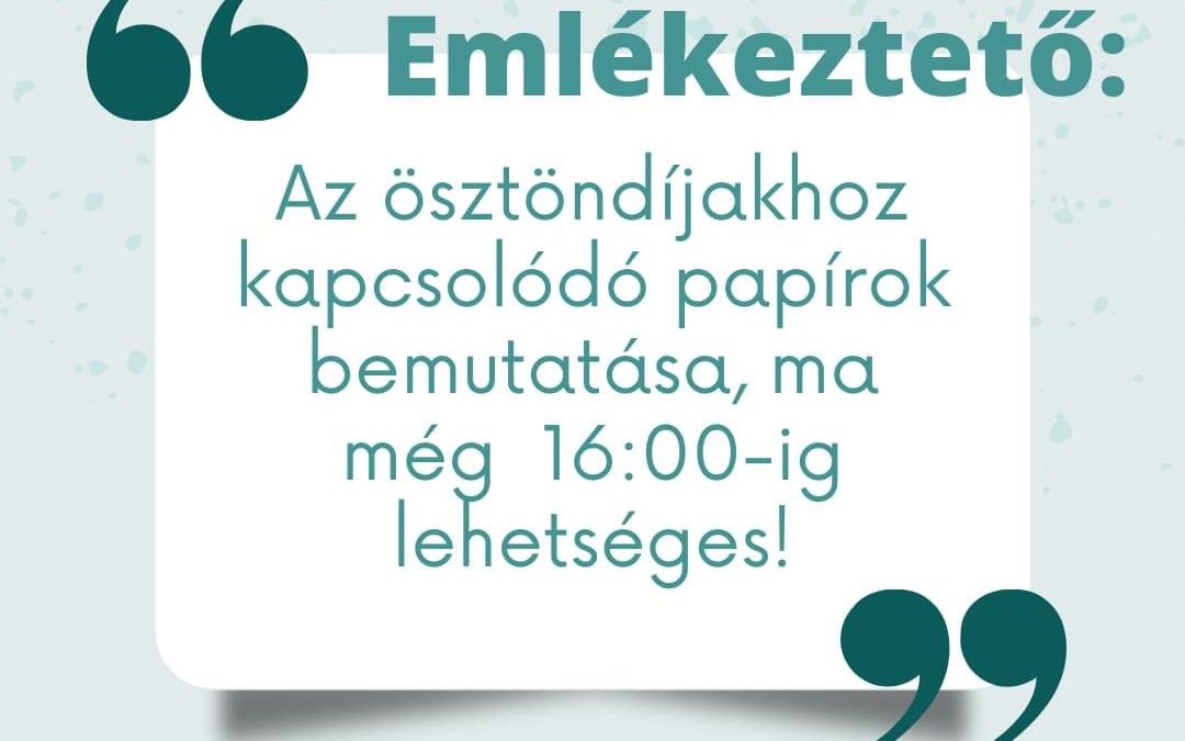 Ösztöndíj emlékeztető