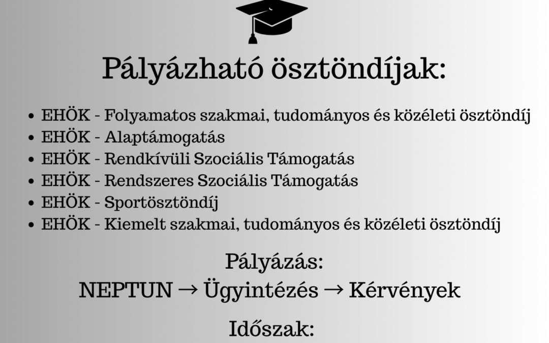 Elindult a 2025/26/1 ösztöndíjidőszak!