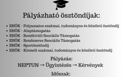 Elindult a 2025/26/1 ösztöndíjidőszak!